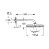 Верхний душ с держателем Grohe Tempesta 250 Cube черный мат (266872430)- Фото 4