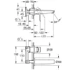Змішувач для раковини Grohe BauEdge New на 2 отвори зі стіни (20474001)- Фото 2