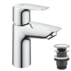 Змішувач для раковини Grohe BauEdge New S-Size + нажимний донний клапан- Фото 1