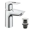 Смеситель для раковины Grohe BauLoop New S-Size + нажимной донный клапан- Фото 1