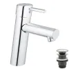 Смеситель для раковины Grohe Concetto M-Size + нажимной донный клапан- Фото 1