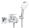 Змішувач для ванни Grohe Cubeo з душовим набором хром (1018140000)- Фото 1