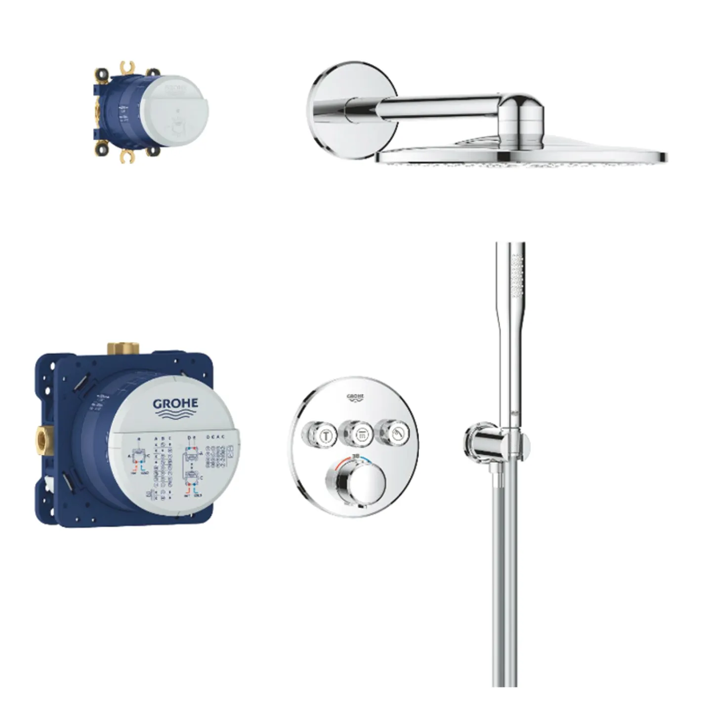 Душевая система скрытого монтажа Grohe QuickFix Precision SmartControl хром (34874000) - Фото 1