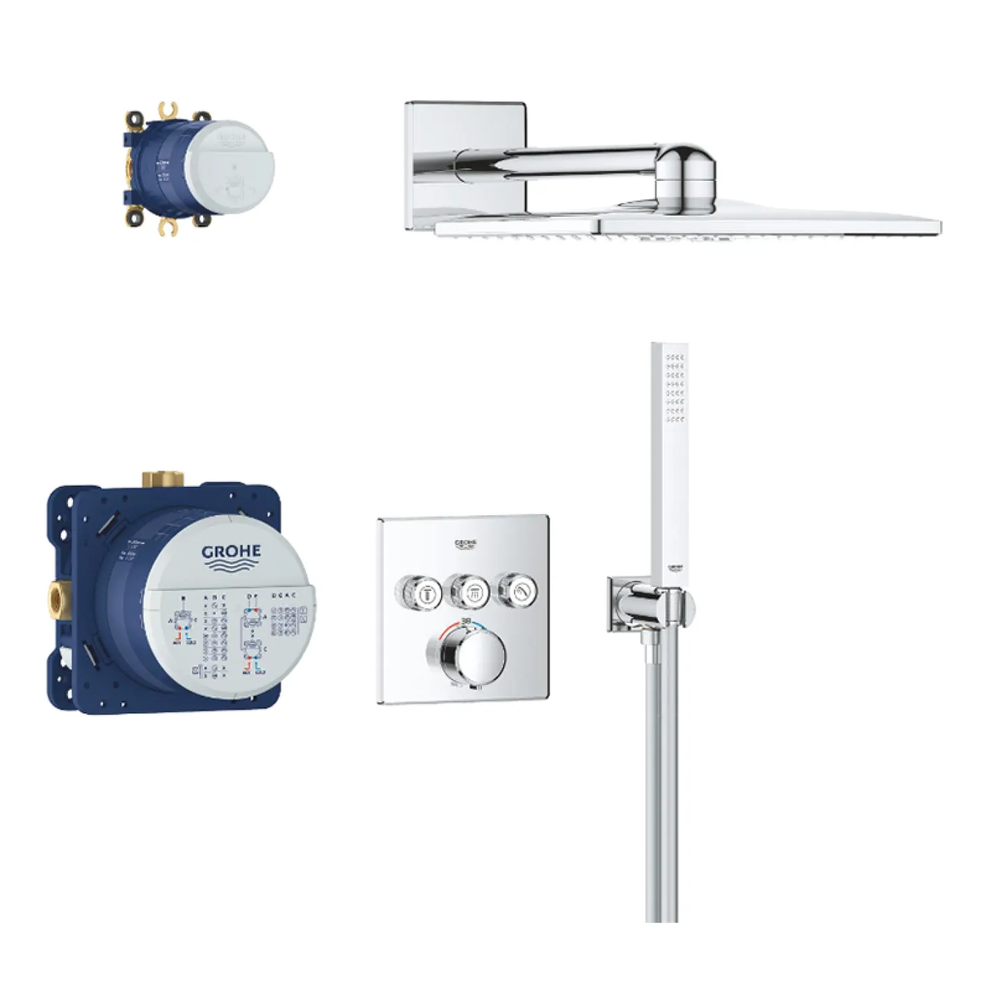 Душевая система скрытого монтажа Grohe QuickFix Precision SmartControl хром (34875000) - Фото 1