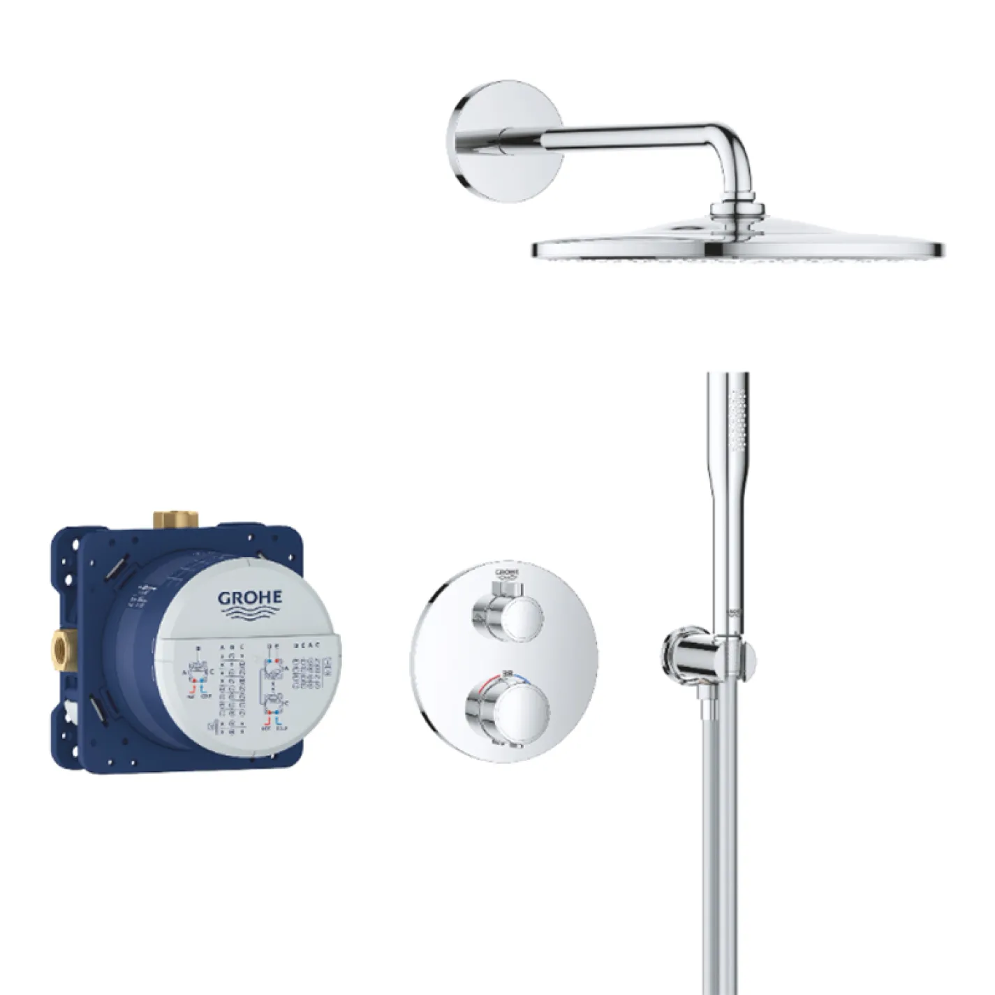 Душова система прихованого монтажу Grohe QuickFix Precision Thermostat хром (34880000) - Фото 1