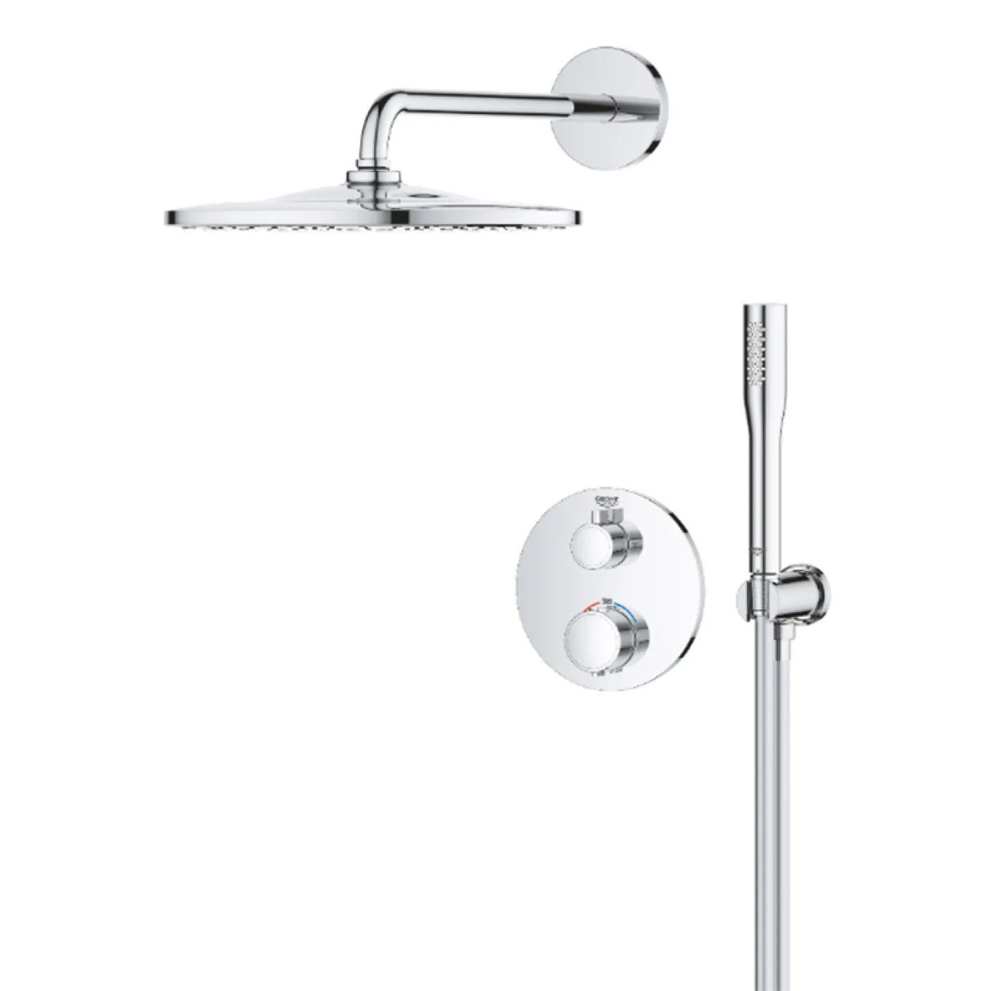 Душова система прихованого монтажу Grohe QuickFix Precision Thermostat хром (34880000) - Фото 2