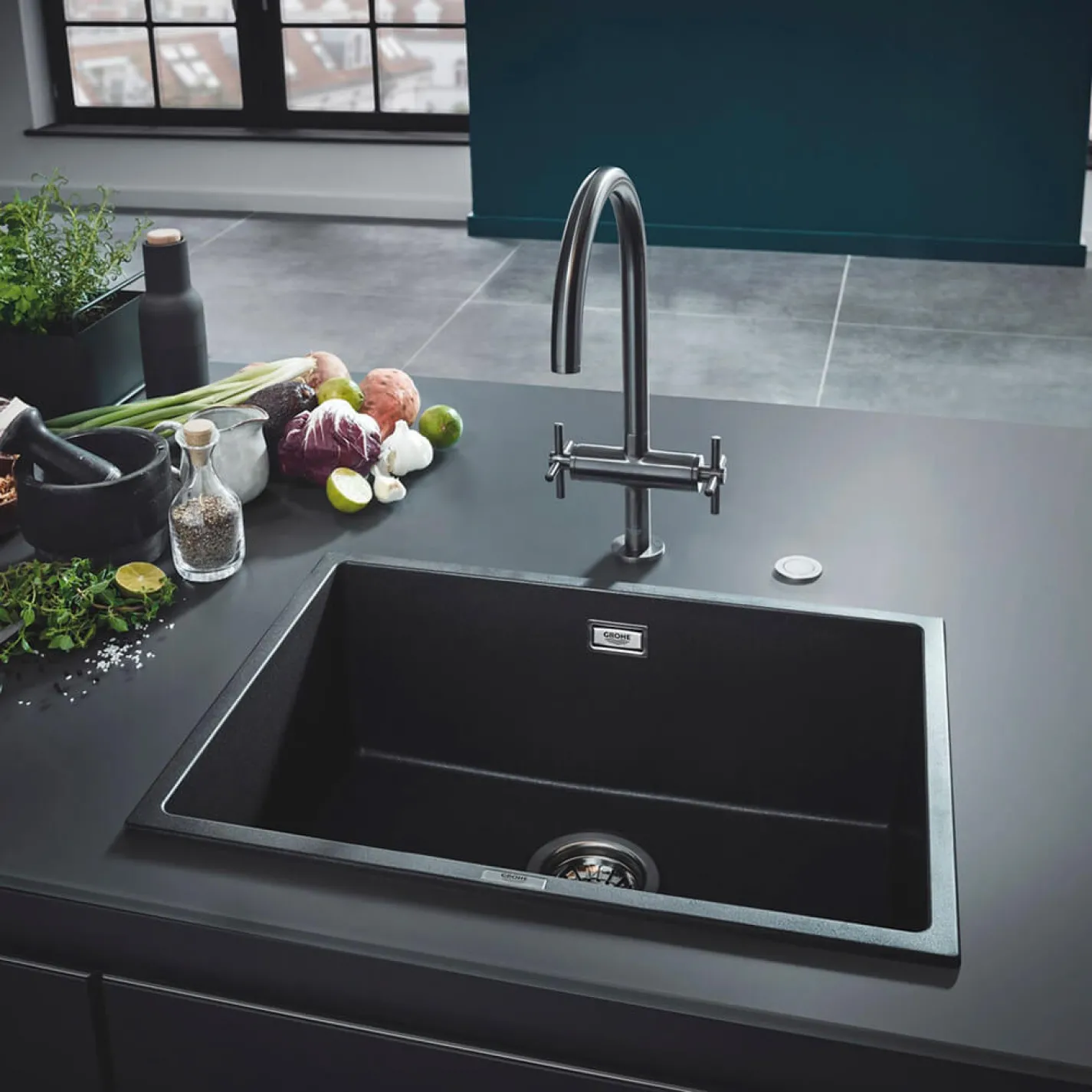 Кухонная мойка Grohe EX Sink K700 Undermount, черный (31653AP0) - Фото 3
