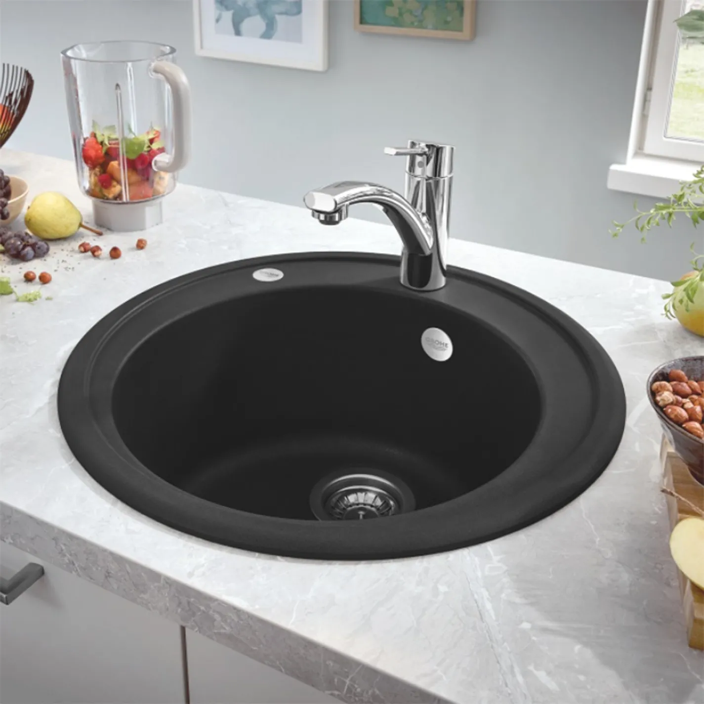 Мийка кухонна Grohe Sink K200 510 мм, чорний граніт (31656AP0) - Фото 2
