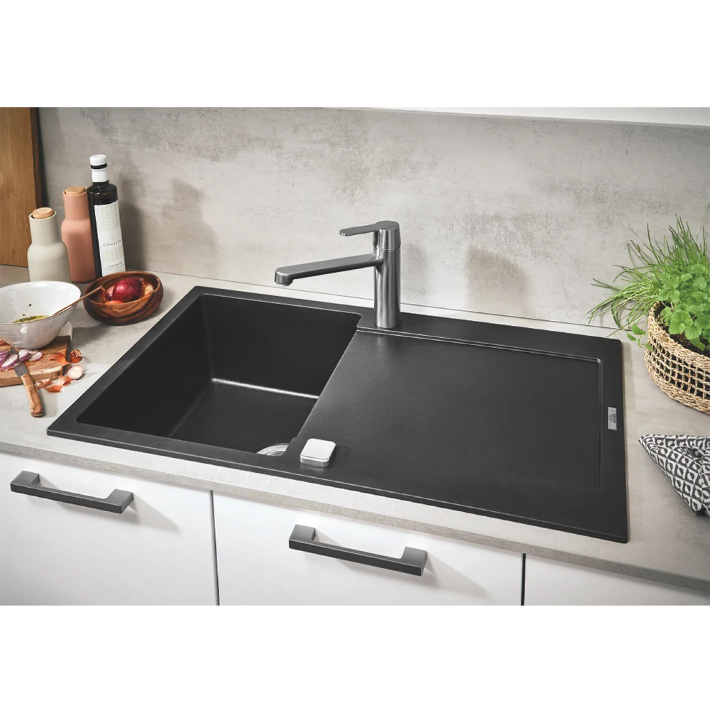 Мийка кухонна Grohe Sink K500 860х500, чорний граніт (31644AP0) - Фото 3