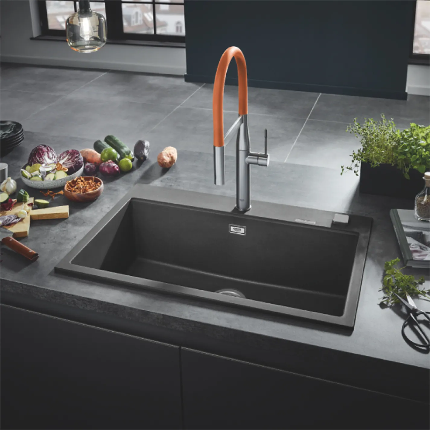 Мойка кухонная Grohe Sink K700 780x510, серый гранит (31652AT0) - Фото 2