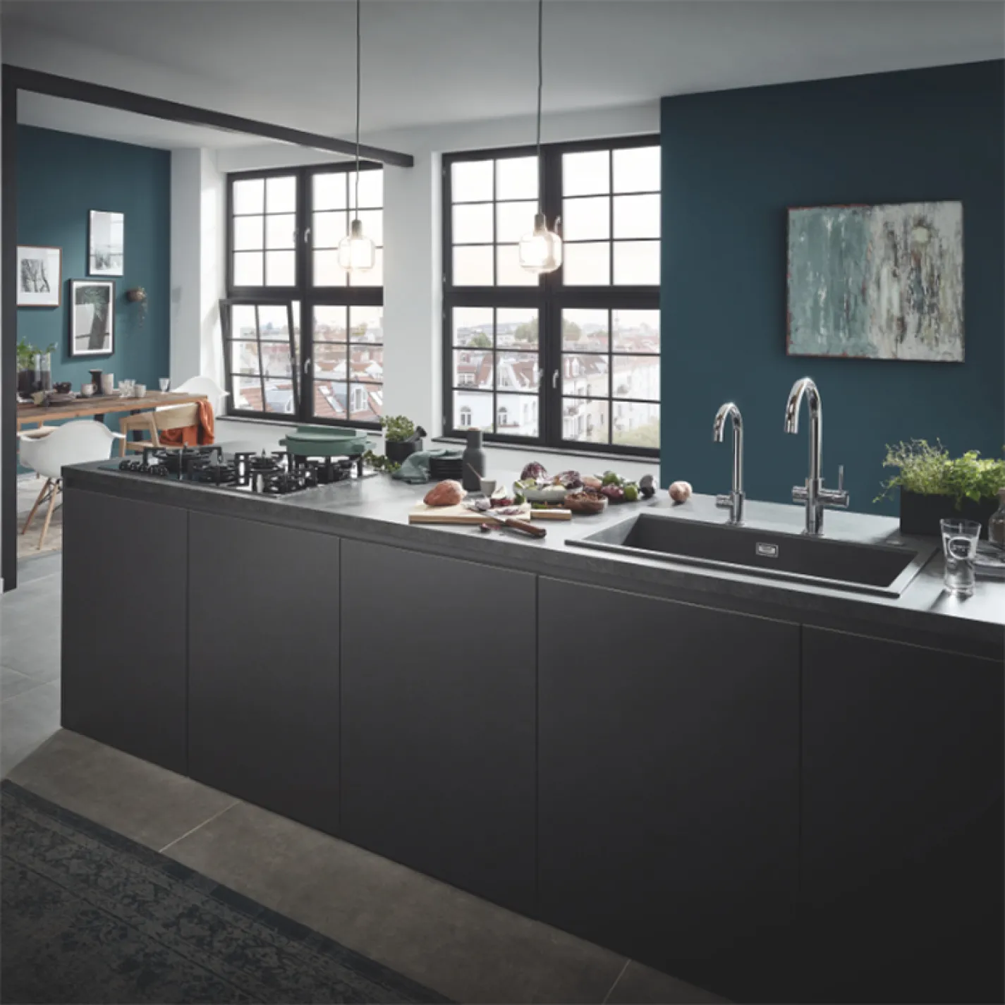 Мойка кухонная Grohe Sink K700 780x510, серый гранит (31652AT0) - Фото 3