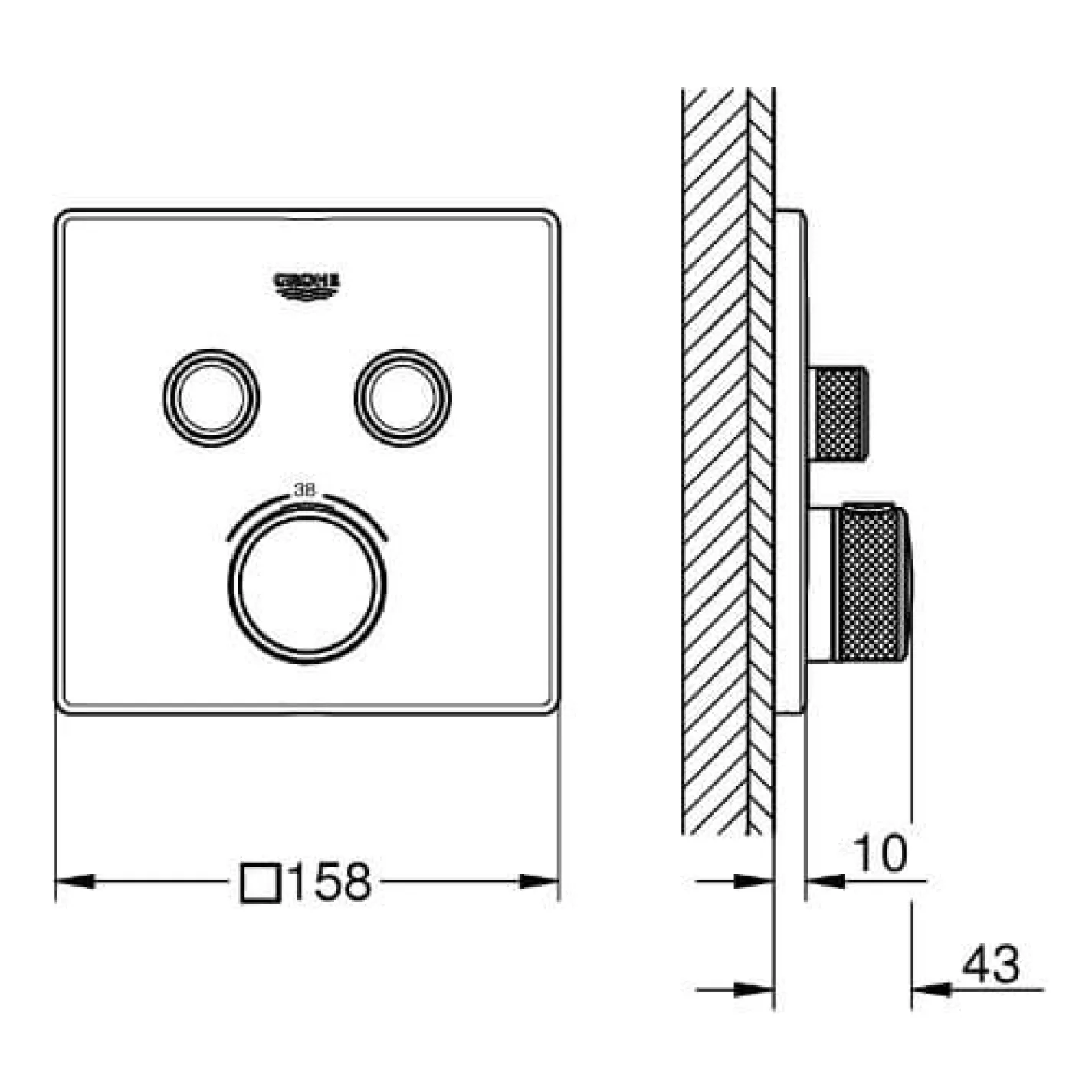 Набор для душа Grohe SmartControl Cube на 2 потребителя скрытого монтажа (23409SC0) - Фото 4