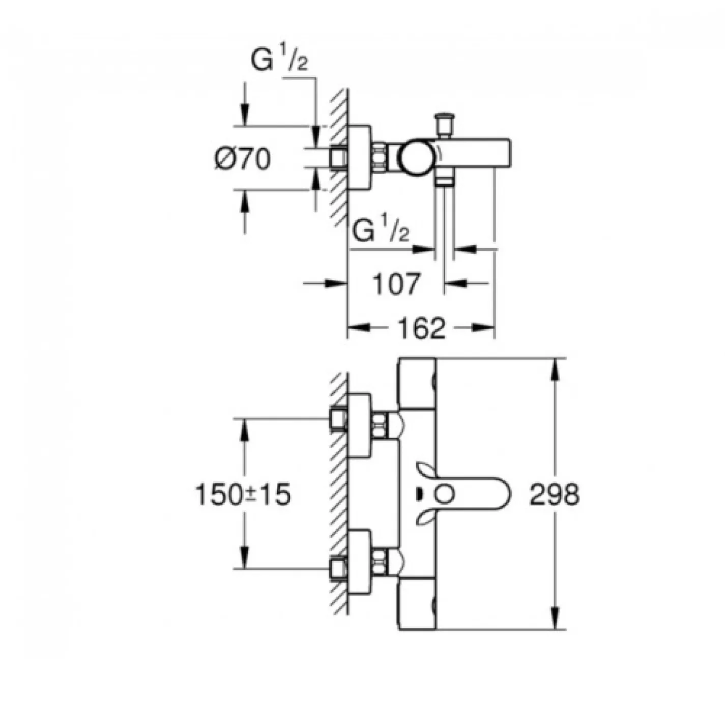 Термостат для ванны Grohe Grohtherm 800 Cosmopolitan (34766000) - Фото 1