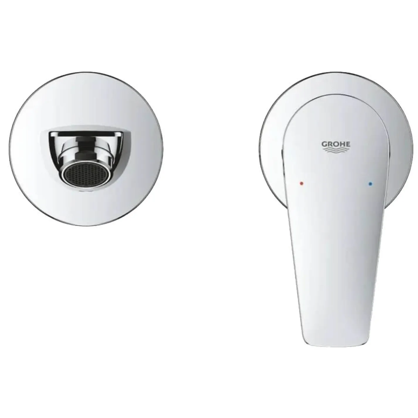 Змішувач для раковини Grohe BauEdge New на 2 отвори зі стіни (20474001) - Фото 3