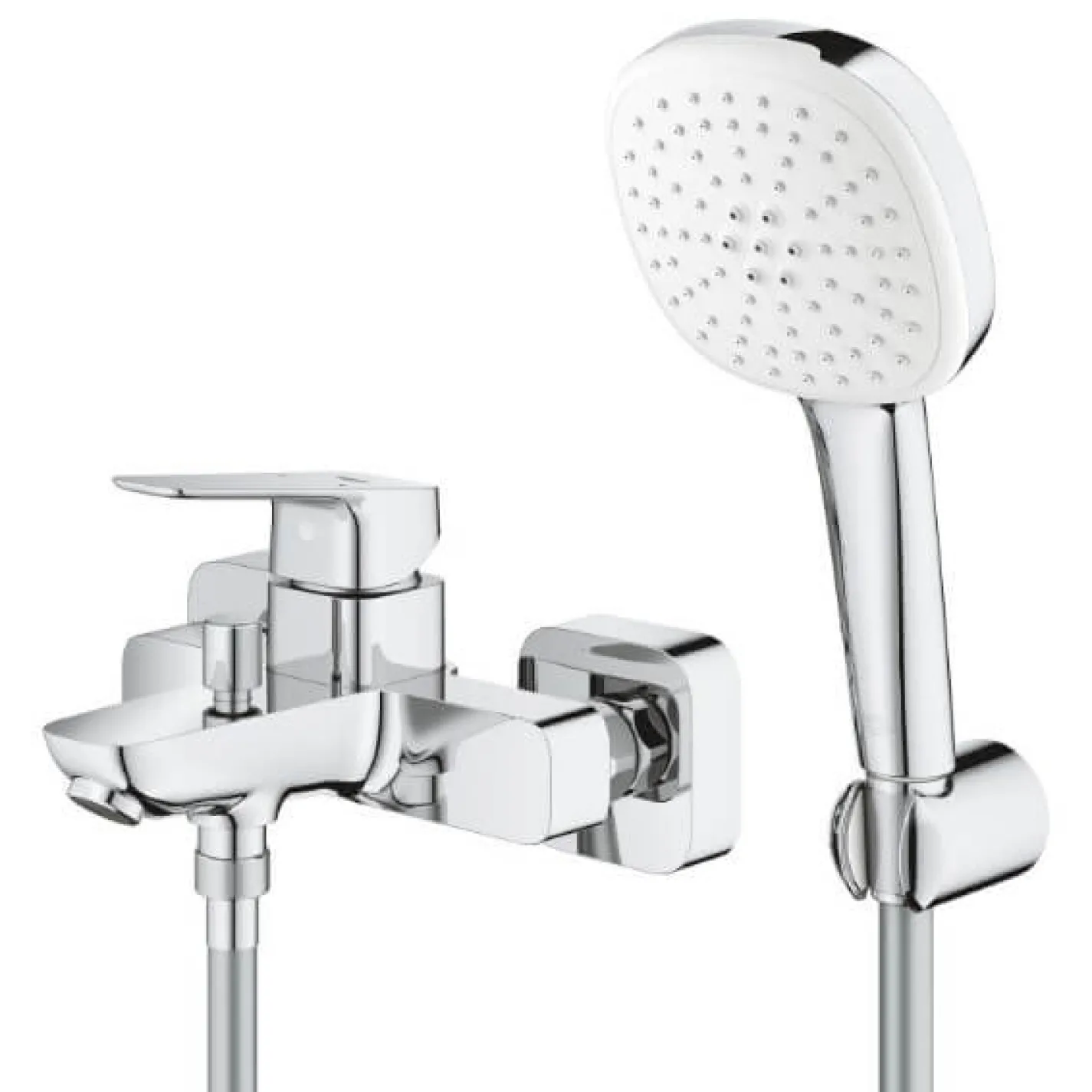Змішувач для ванни Grohe Cubeo з душовим набором хром (1018140000) - Фото 1