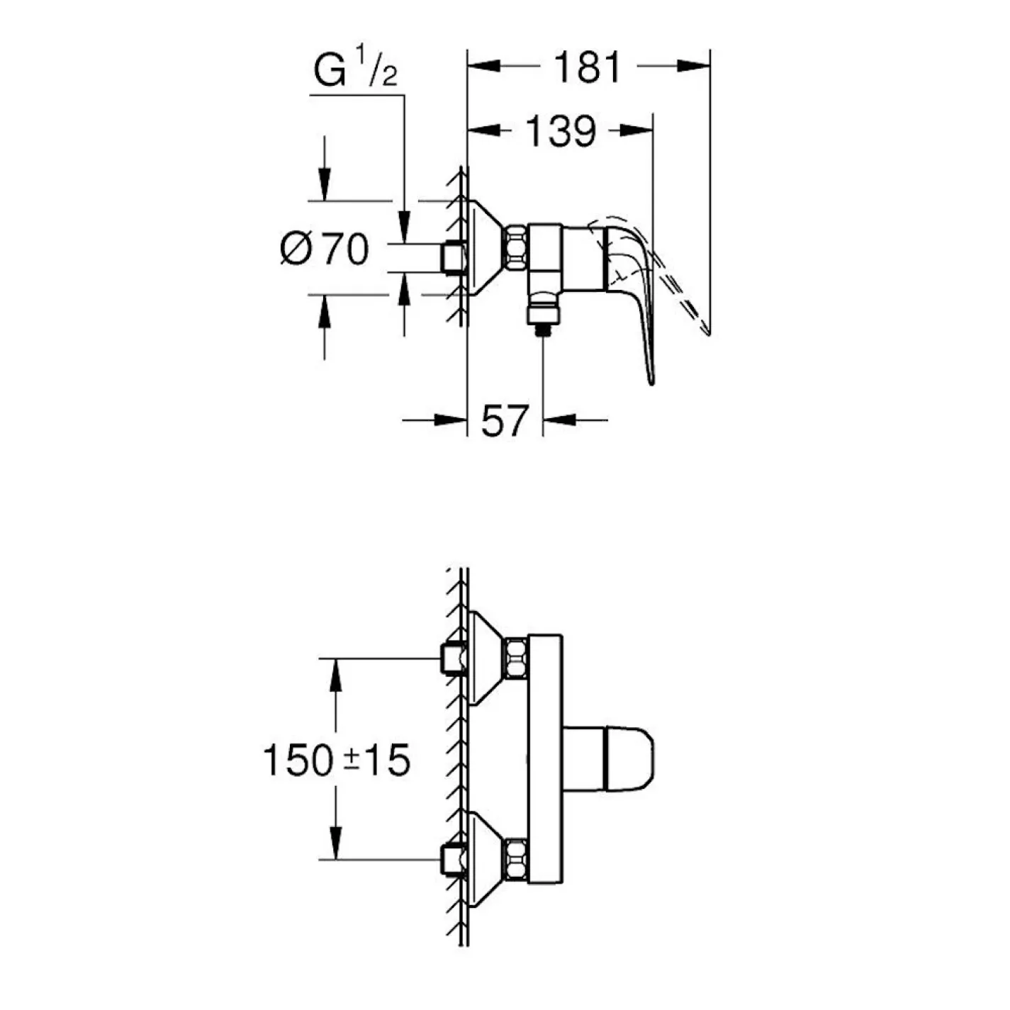 Смеситель для душа Grohe QuickFix Swift хром (24333001) - Фото 3
