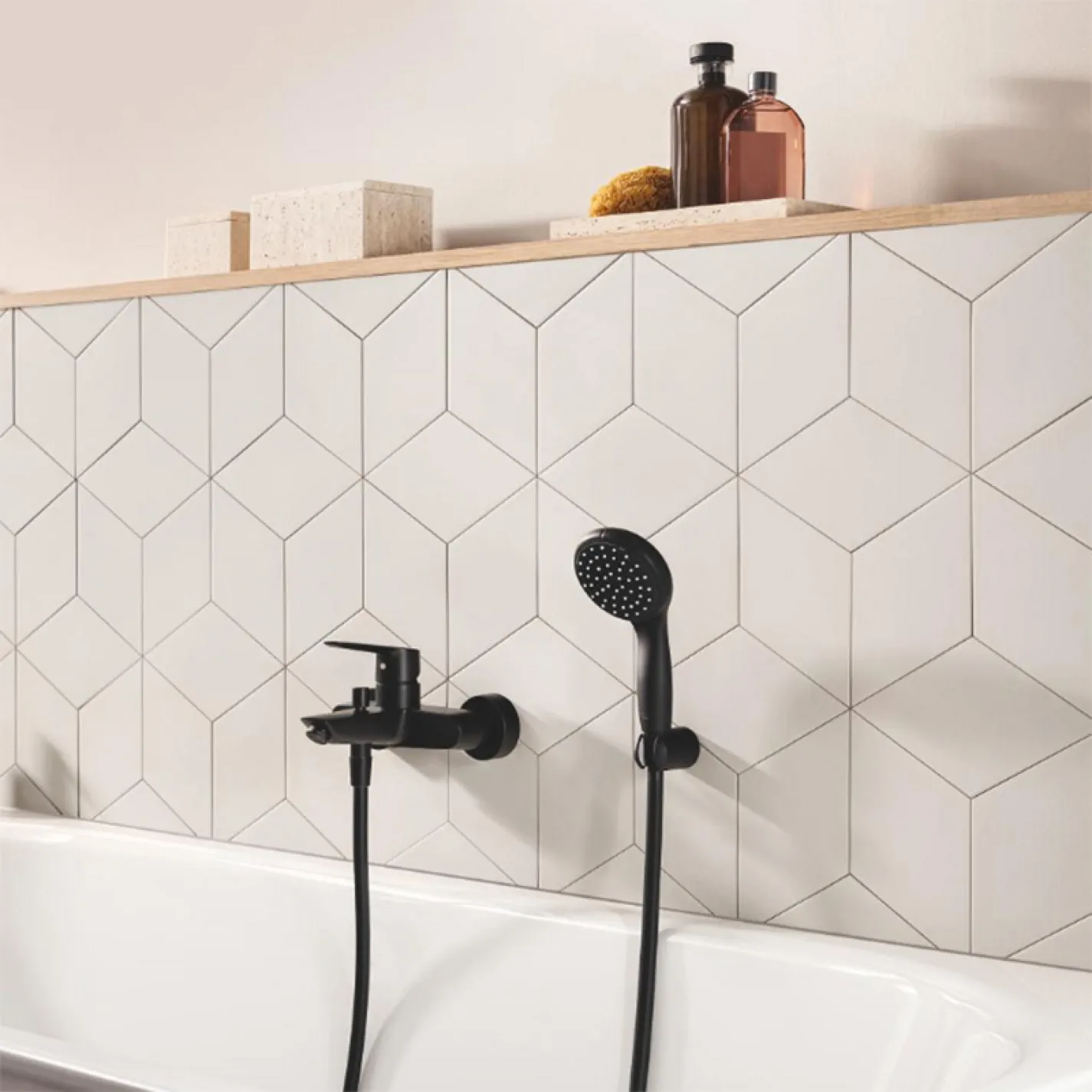 Змішувач для ванни Grohe QuickFix Start чорний матовий (322782432) - Фото 2