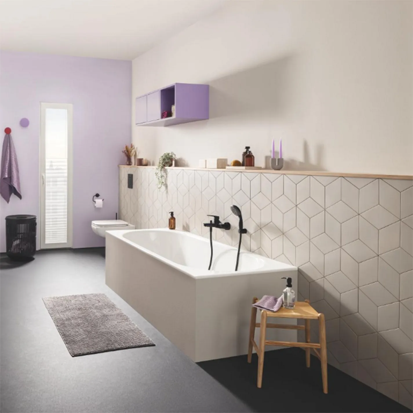 Змішувач для ванни Grohe QuickFix Start чорний матовий (322782432) - Фото 3