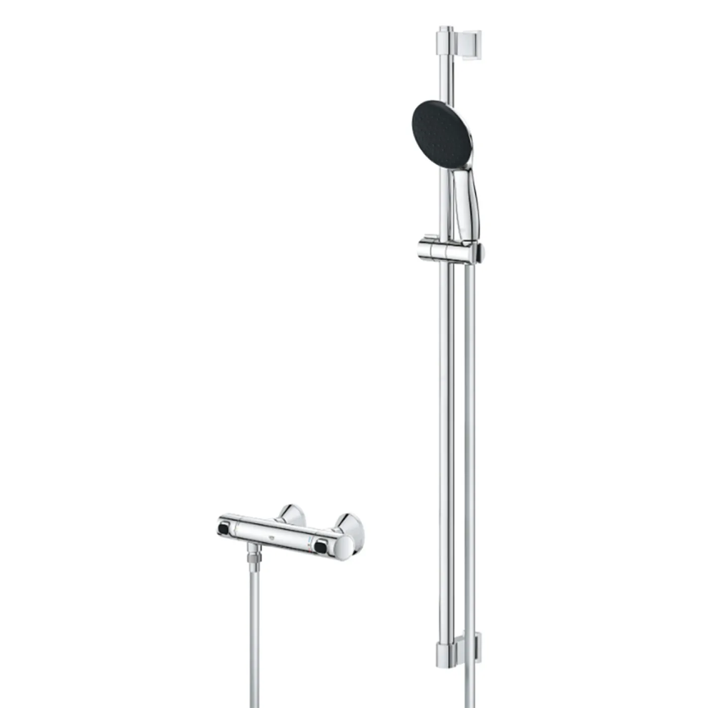 Смеситель термостатический для душа Grohe QuickFix Precision Flow с душевым гарнитуром, хром (34805001) - Фото 2