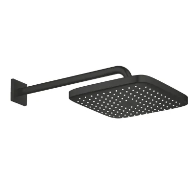 Верхній душ з тримачем Grohe Tempesta 250 Cube чорний мат (266872430)