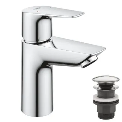 Змішувач для раковини Grohe BauEdge New S-Size + нажимний донний клапан