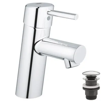 Смеситель для раковины Grohe Concetto S-Size + нажимной донный клапан