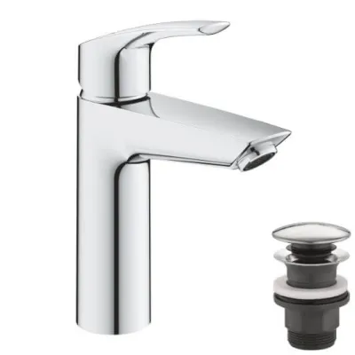 Змішувач для раковини Grohe Eurosmart New M-Size + натискний донний клапан (23923003)