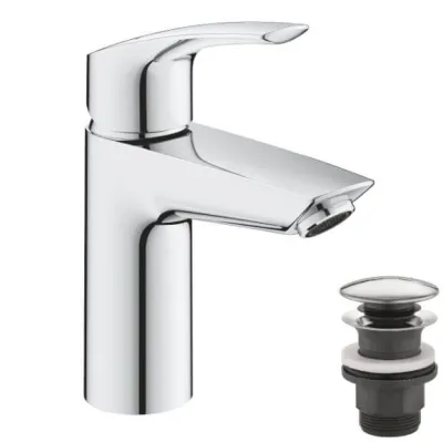 Змішувач для раковини Grohe Eurosmart New S-Size + натискний донний клапан (23922003)