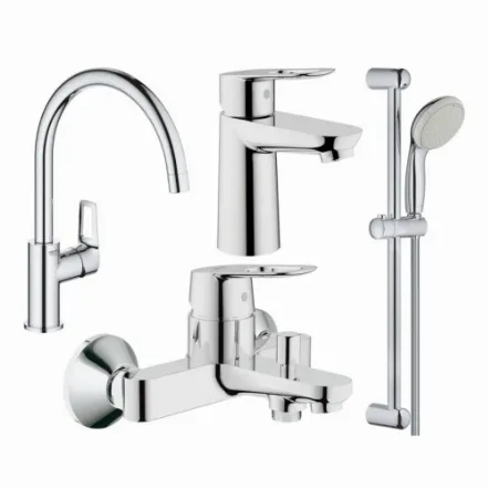 Набір змішувачів для ванни та кухні Grohe Bauloop (23337000+23603000+27598001+31232001)