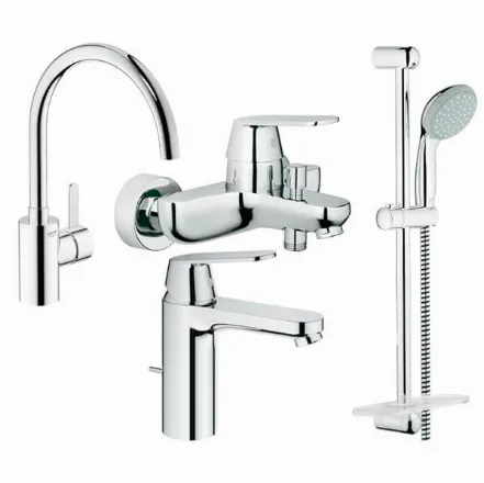 Набір змішувачів для ванни і кухні Grohe Eurosmart Cosmopolitan 4 в 1 хром (126115MK)