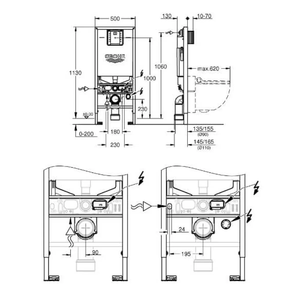 Инсталляция для унитаза Grohe Rapid SL (39596000)- Фото 3
