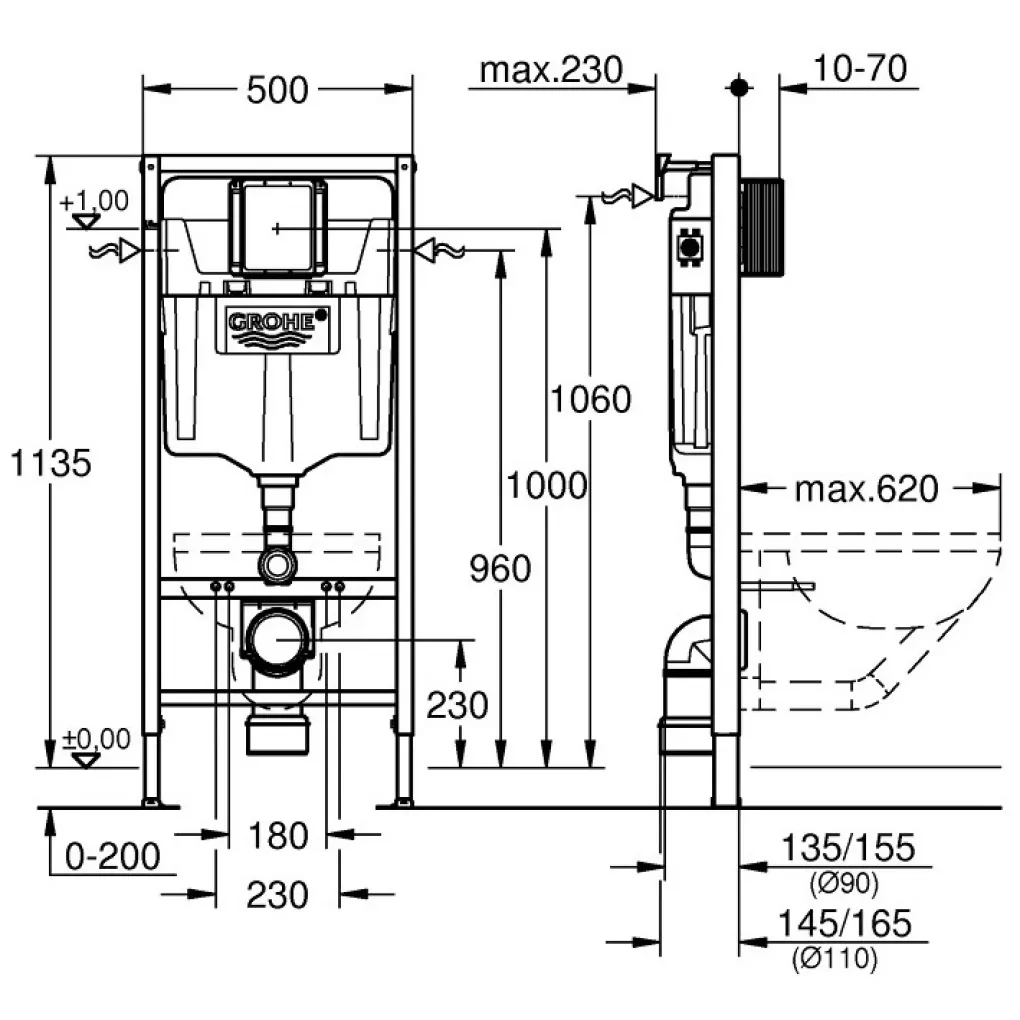 Инсталляция для унитаза Grohe Rapid SL (38848000)- Фото 4