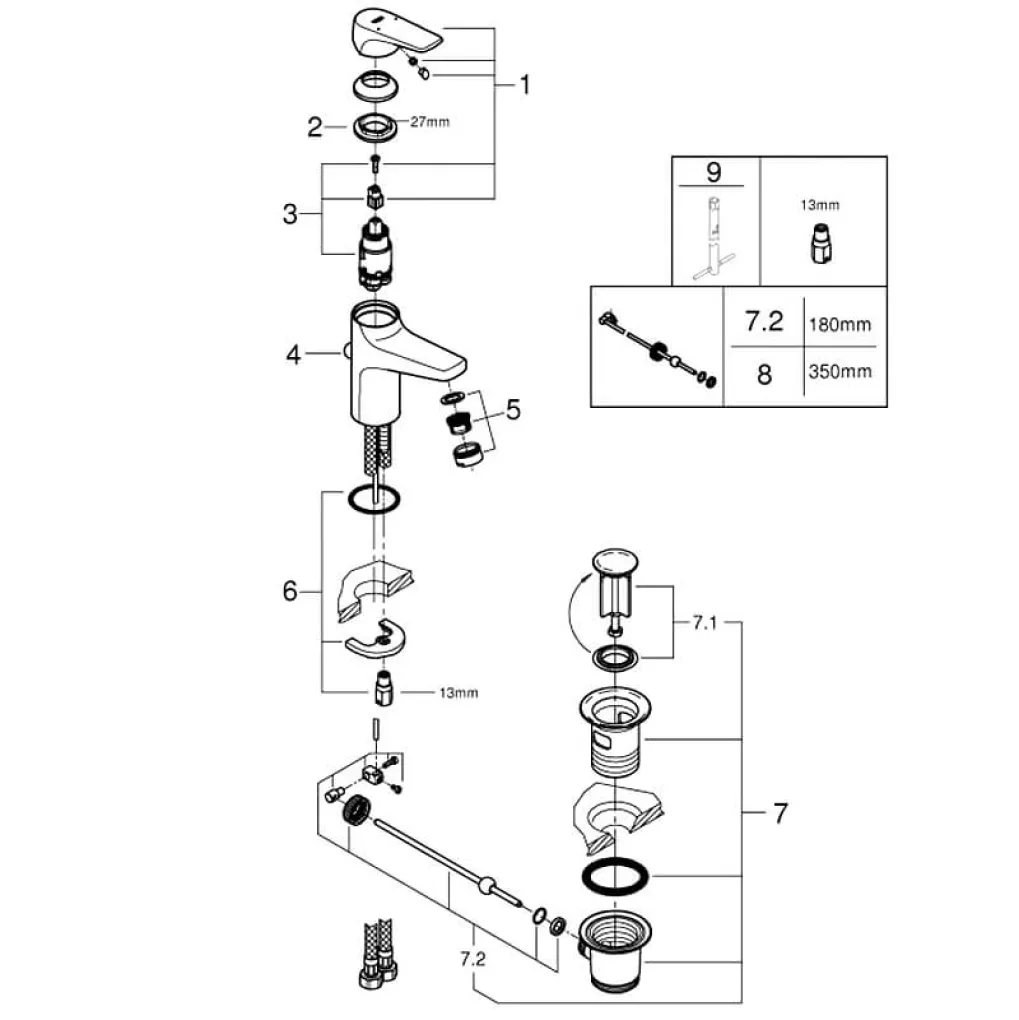 Комплект раковини 60 зі змішувачем Grohe Bau Ceramic Bundle 39644000- Фото 4