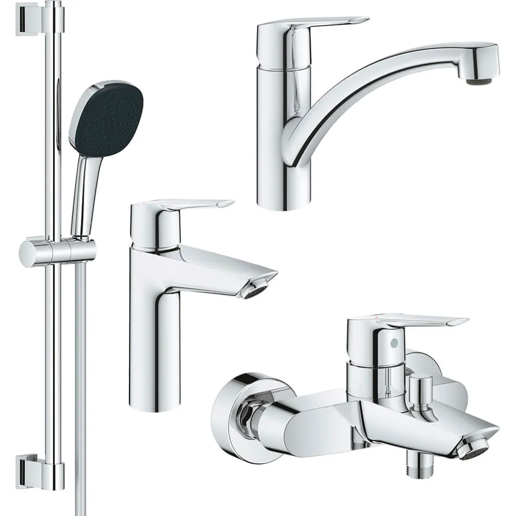 Набір змішувачів 4 в 1 для ванни та кухні Grohe QuickFix Start M-Size (UA202301KE)- Фото 1