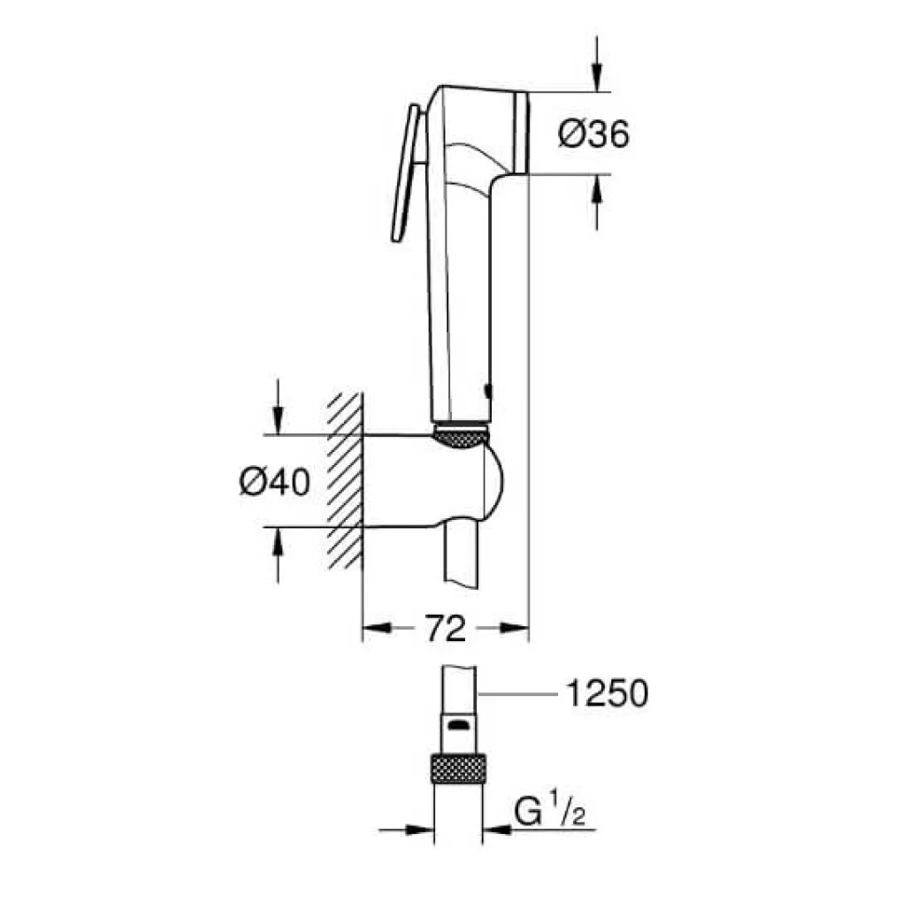 Набор для гигиенического душа Grohe Tempesta-F Trigger Spray 30 (1025302431)- Фото 4