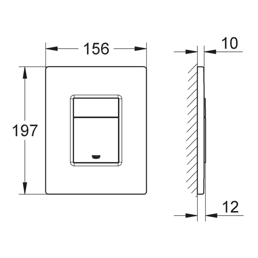 Панель смыва для унитаза Grohe QuickFix Even, черный матовый (389662430)- Фото 4