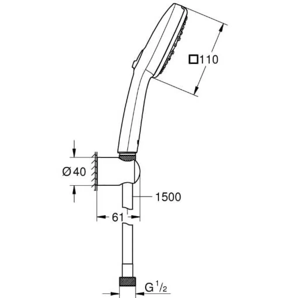 Ручной душ Grohe Tempesta Cosmopolitan 100 черный (275882433)- Фото 4