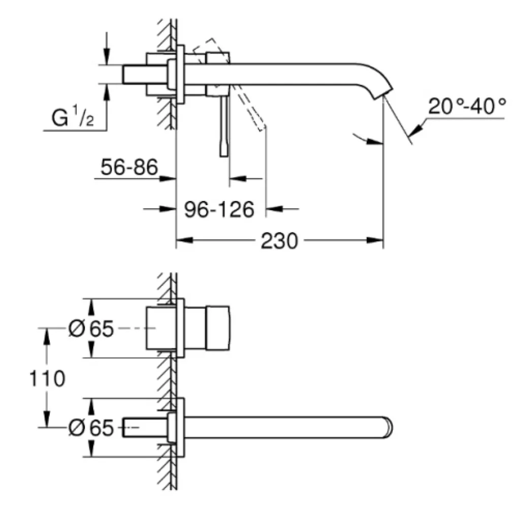 Смеситель для раковины Grohe Essense L-size (19967001)- Фото 2