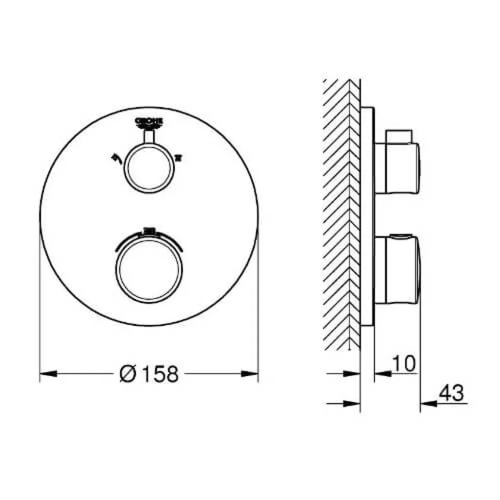 Термостат для ванни/душу Grohe Grohtherm чорний (1022082430)- Фото 3