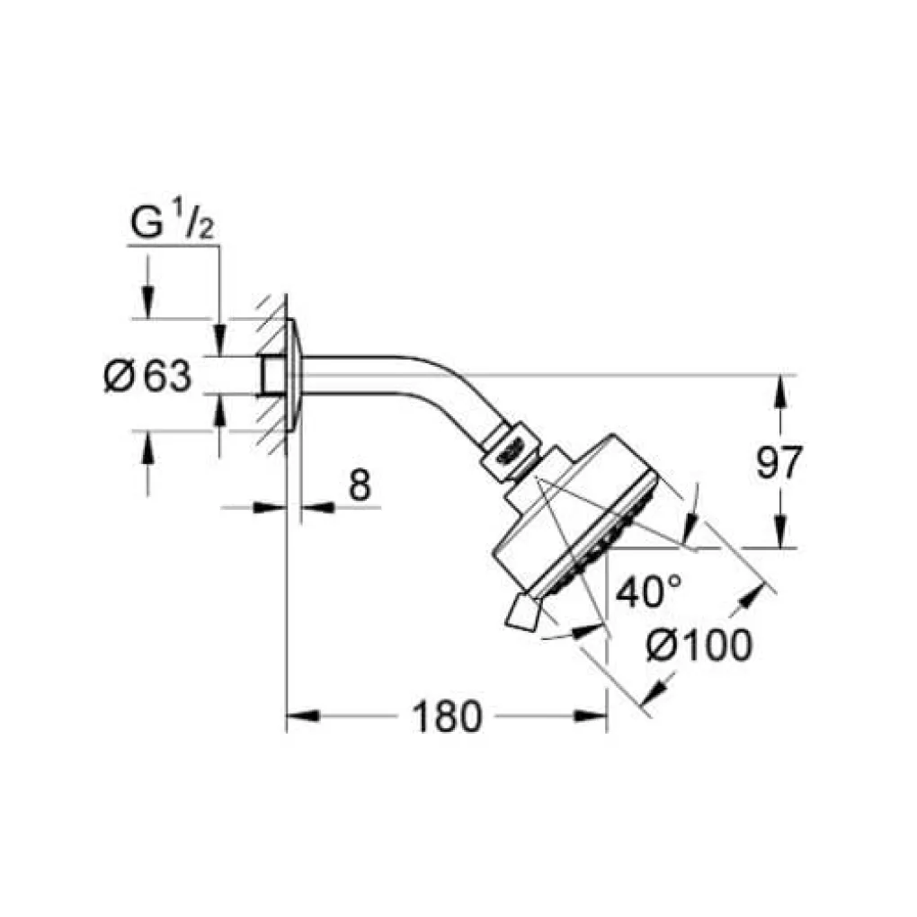 Верхній душ Grohe New Tempesta Cosmopolitan 100 3 режими струменя (26090001)- Фото 2