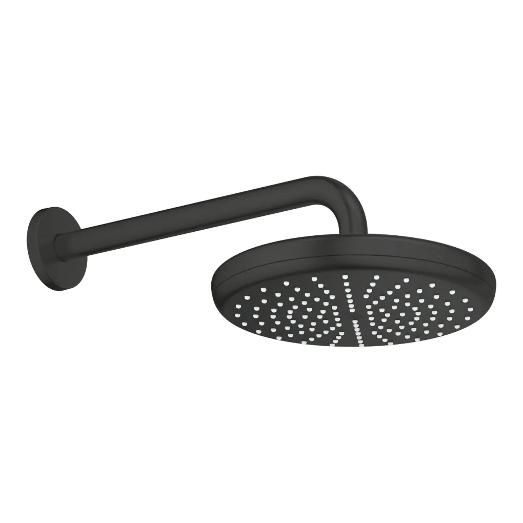 Верхній душ з кронштейном Grohe Tempesta 210 чорний матовий (1022182430)- Фото 2