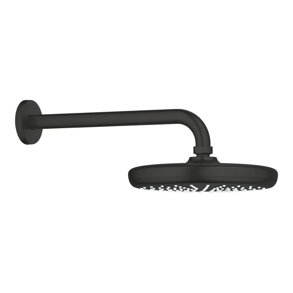 Верхній душ з кронштейном Grohe Tempesta 210 чорний матовий (1022182430)- Фото 1