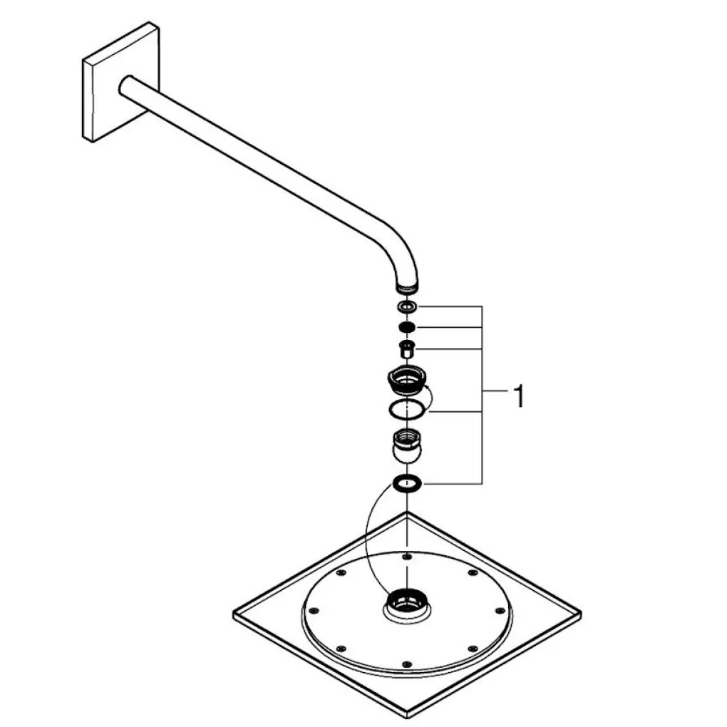 Верхний душ с держателем Grohe Rainshower F-Series 10 хром (26259000)- Фото 3