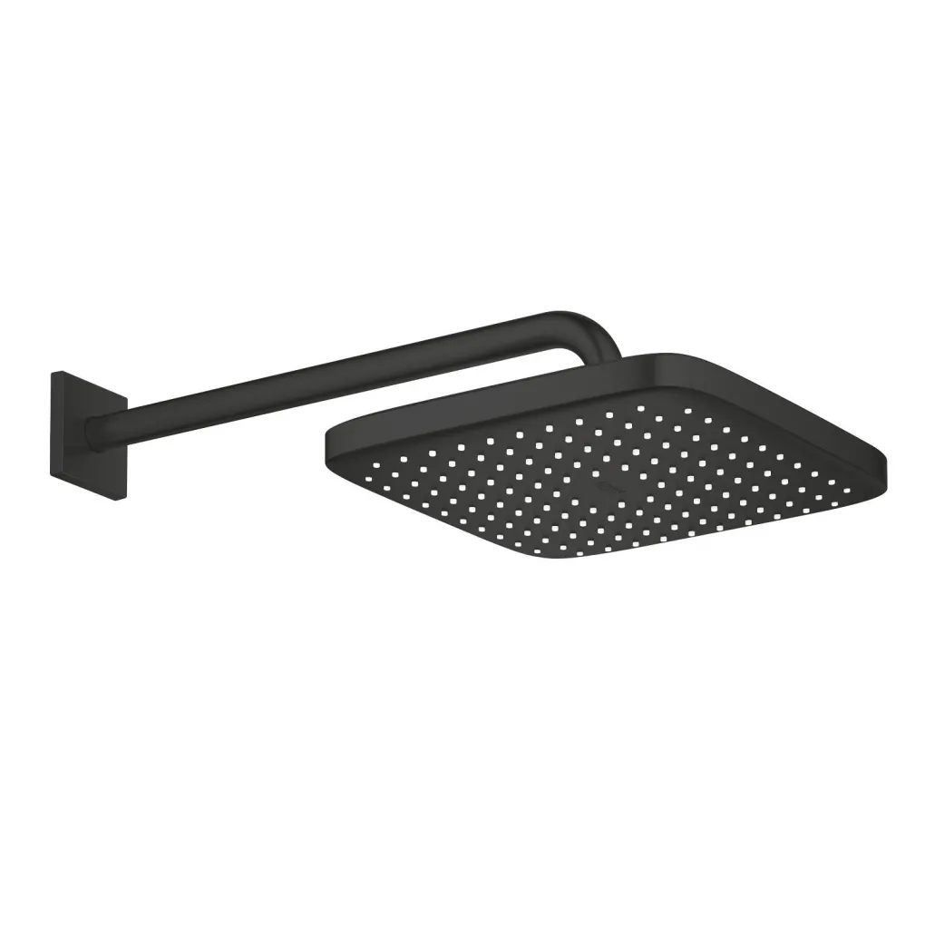 Верхний душ с держателем Grohe Tempesta 250 Cube черный мат (266872430)- Фото 1