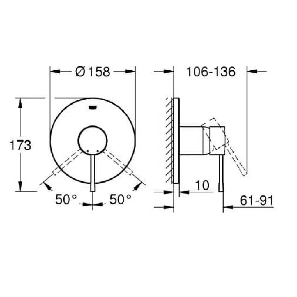 Смеситель для душа скрытого монтажа Grohe Essence черный (24168KF1)- Фото 4
