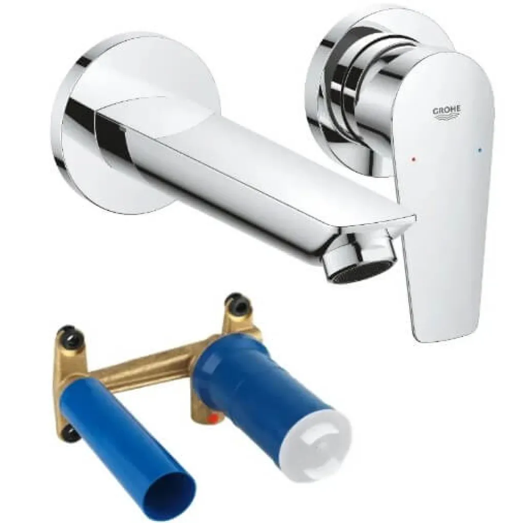 Змішувач для раковини Grohe BauEdge New на 2 отвори зі стіни (20474001)- Фото 3