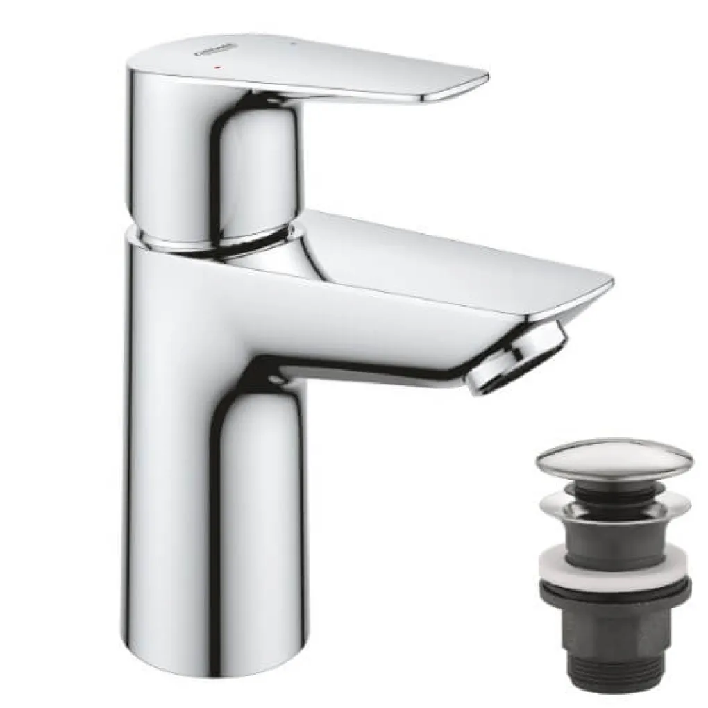 Змішувач для раковини Grohe BauEdge New S-Size + нажимний донний клапан- Фото 1