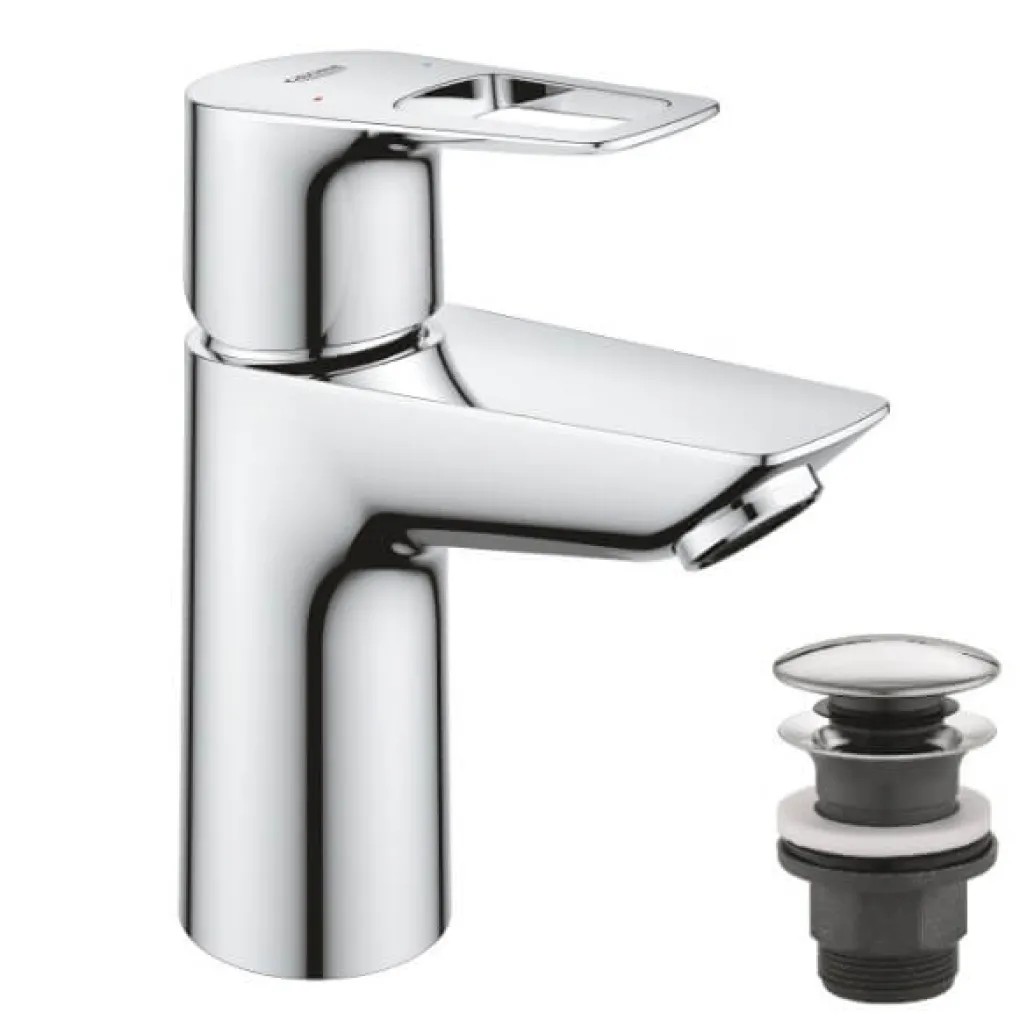 Смеситель для раковины Grohe BauLoop New S-Size + нажимной донный клапан- Фото 1