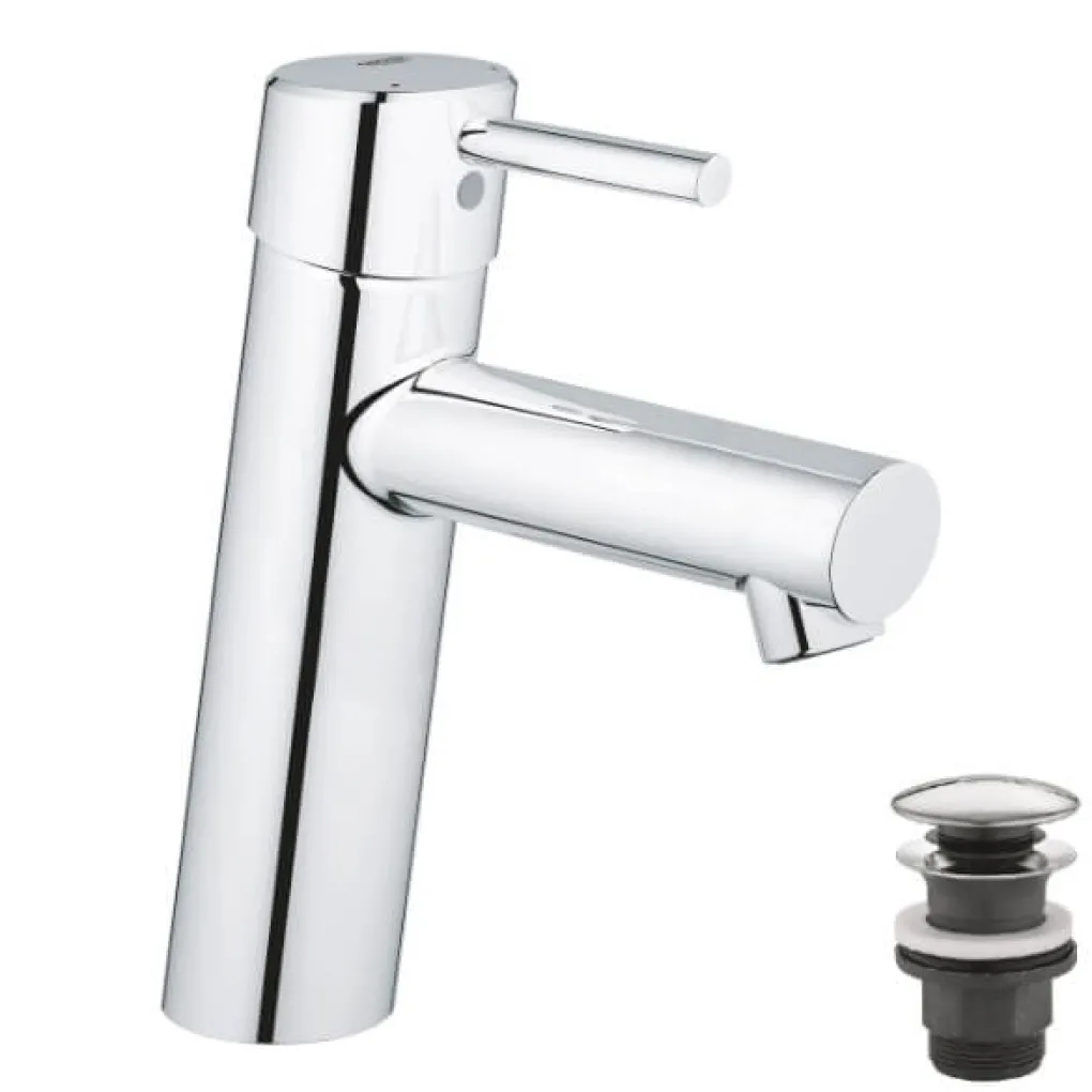 Смеситель для раковины Grohe Concetto M-Size + нажимной донный клапан- Фото 1