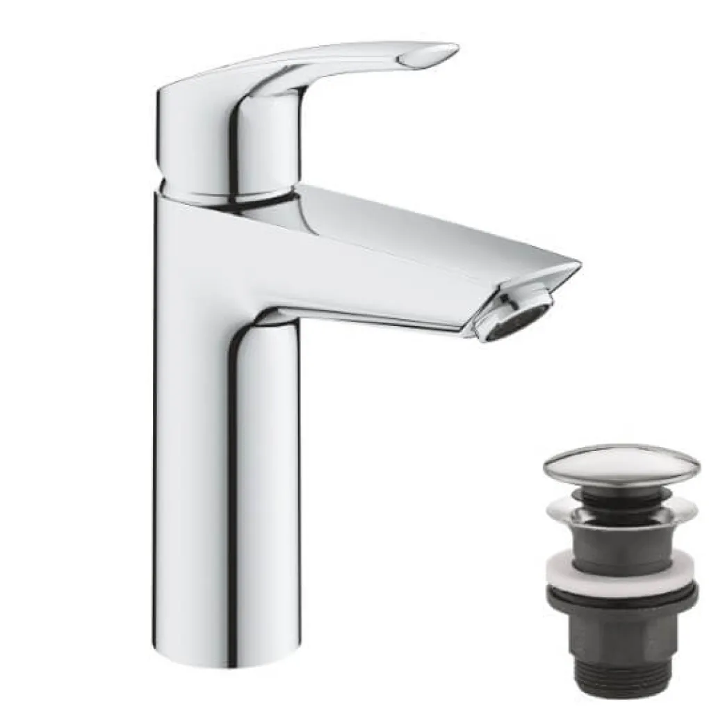 Смеситель для раковины Grohe Eurosmart New M-Size + нажимной донный клапан (23923003)- Фото 1